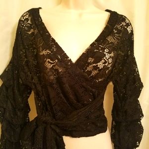 Lace Tie Wrap Top